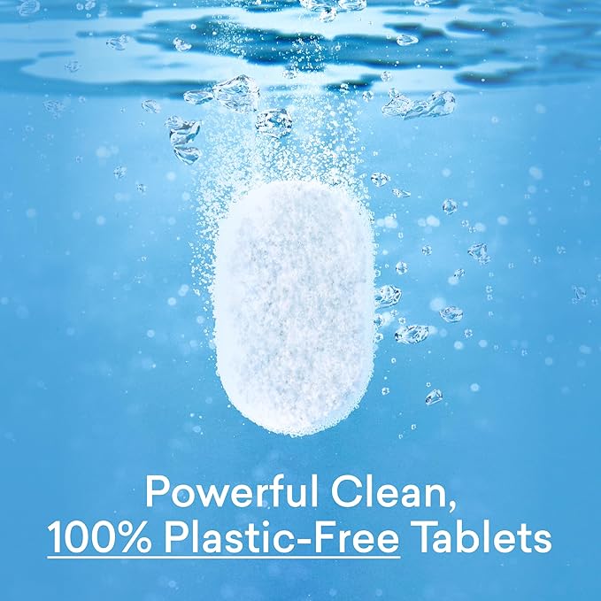 BLUELAND 100% Plastic-Free Dishwasher Detergent Tablets, Starter Set, 60 Count with tin, Free & Clear, Eco-Friendly Dishwashing Pods, Natural, USDA Certified biobased