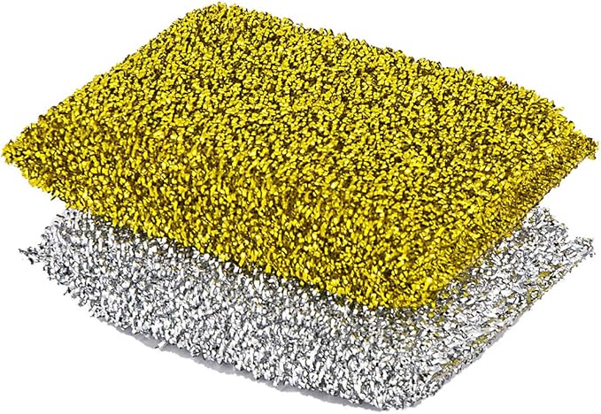 Pine-Sol Non-Scratch Scouring Pads – Pack of 2, Metallic Household Cleaning Scrubbers, Safe with Nonstick Cookware