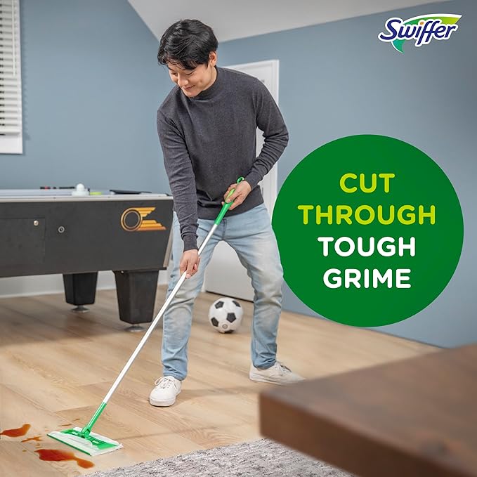 Swiffer Sweep + Mop, Wet Pads Refill, Floor Cleaner for Dirt, Dust, Hair, Cleaning Cloths for Mopping Home, Bathroom, Kitchen, All Purpose Multi-Surface Floor Wipes, Fresh, 24ct