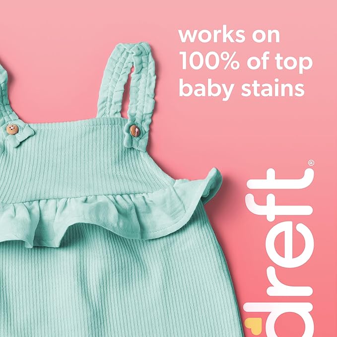 Dreft Stage 2 Active Baby Liquid Laundry Detergent, Helps Remove 99% of Baby Food Stains, 114 loads