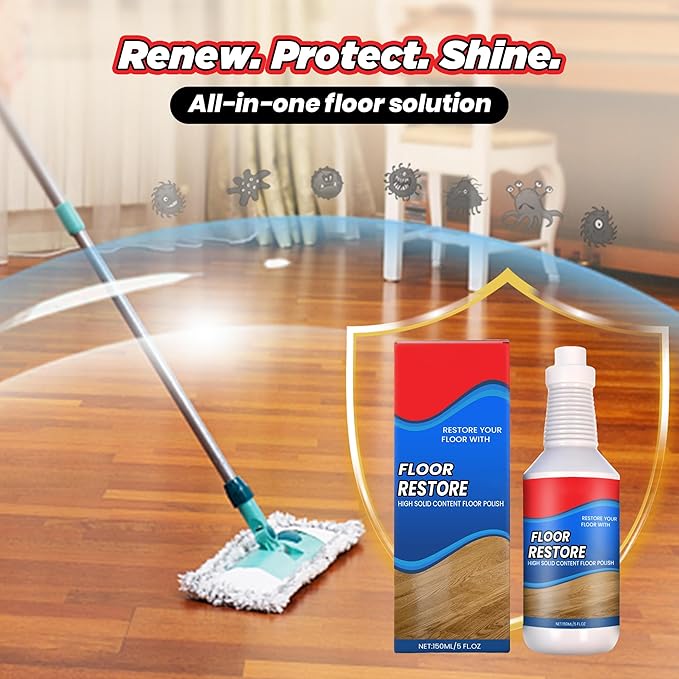 Floor Restore for Wood Floors: Floor Clean Restorer & Polish for Tile, Shine Wood, Laminate, Vinyl, Bamboo - Quick-Drying Flooring Protection Agent (3, 150 ml)