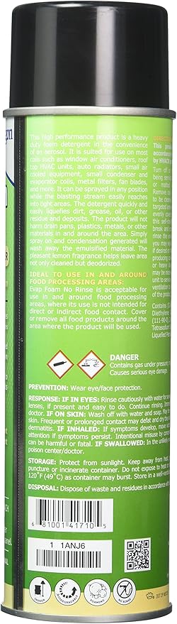 NU-Calgon 4171-75 Evap Foam No Rinse Evaporator Coil Cleaner, 18 oz. (Pack of 2)