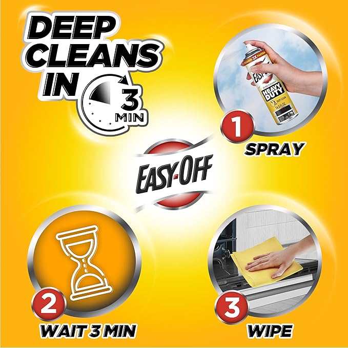Easy Off Heavy Duty Oven Cleaner Foam, Removes Grease & Burned-On Food, For Ovens, Grill Grates & More 14.5oz (2-count)