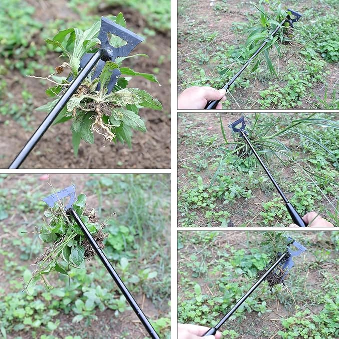 Weed Remover Tool,New Durable Garden Weeding Tools, Portable Garden Weeder Tool for Vegetable Gardening Backyard Farm Planting & Weeding (Black Handle)