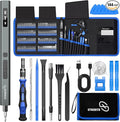 STREBITO 144-Piece Upgraded Electric Screwdriver, Max 0.7 N.m, 120 Magnetic Bits, 5-gear Torque Adjustment, Precision Screwdriver Set, Repair Tool Kit for Tech, Electronics and PC