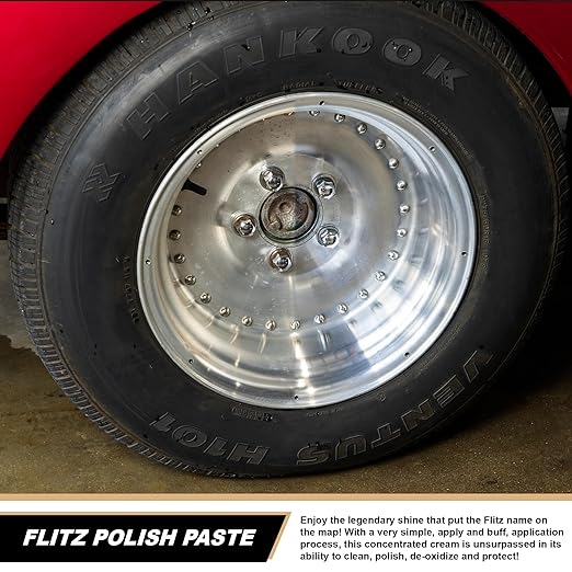 Flitz Metal Polish Paste - 5.29oz USA-Made Polish for Solid Chrome, Stainless Steel, & Aluminum - Non-Abrasive for Light Oxidation - Requires Manual Buffing - Not for Plated/Coated Surfaces (1 Pack)