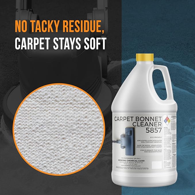 Bonnet Cleaner 5857 - Heavy Duty Shampoo Carpet Freshener Solution for Machine - Fast Drying & Pet Safe Carpet Shampoo for Rotary Cleaners, Commercial, & Industrial Use - 1 Gallon Jug