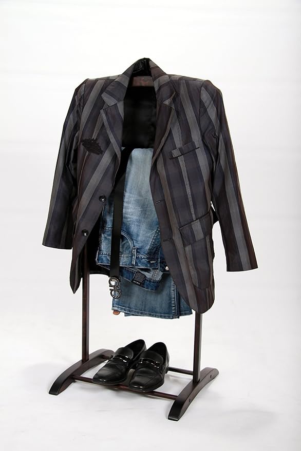 Deluxe Hardwood Clothes Valet Stand (Red Mahogany)