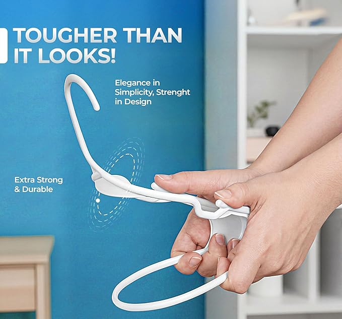 Beddora Plastic Hangers 20 Pack,White Clothes Hangers for Closet Organization and Storage Space-Saving Design, Kids & Adult Coat Hanger for Suits, Shirt & Percheros Ganchos para Colgar Ropa Hangars