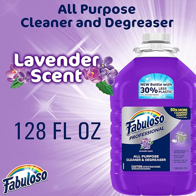 Fabuloso Professional All Purpose Cleaner & Degreaser - Lavender, 1 Gallon (Pack of 2)