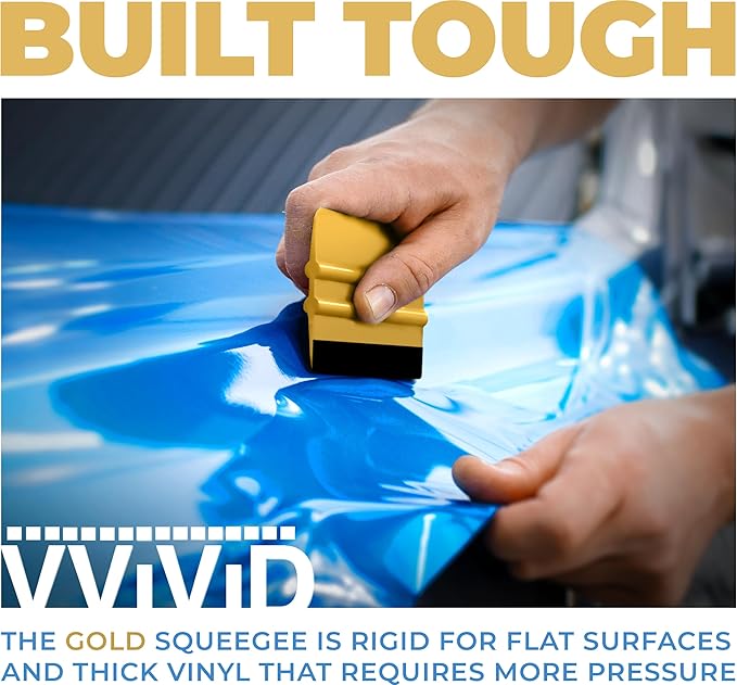 VViViD Gold Vinyl Wrap Squeegee - Nylon-Reinforced Tool for Car Wraps, Window Tint & Decals - (10 Pack)