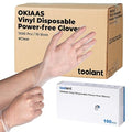 OKIAAS Disposable Gloves L, Bulk of 1000 Pcs|Latex and Powder-Free Clear Vinyl Gloves for Household, Food Handling, Lab Work and more, 10 Dispenser Boxes