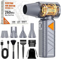 BOBYE Compressed Air Duster, 350W High-Powered Electric Air Duster with 180,000 RPM, Extended Runtime, 10000 mAh Battery, Mini Blower & Air Duster Rechargeable for Keyboard, PC, Car, Home, Silver