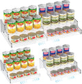 Yecuip Expandable Can Rack Organizer for Pantry, 3-Tier Adjustable Acrylic Can Storage Holder, Holds Up to 24 Cans, Canned Food Organizer for Cabinet, Countertop, Kitchen