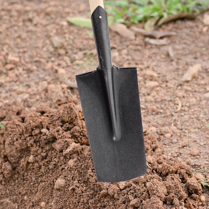 Artibetter Garden Spade Heavy-Duty Manganese Steel Narrow Tip Spade for Planting and Digging Tree Roots, Thickened Metal Hand Shovel Gardening Tool for Lawn and Garden Use