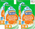 Scrubbing Bubbles Flushable Toilet Wand Refills, Fresh Brush Toilet Cleaner Refill Pads, Cleans Limescale & Fights Odors, Citrus Scent, 10 Count, Pack of 4