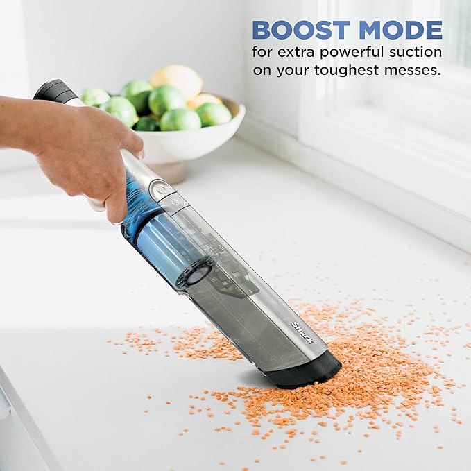 Shark WANDVAC Power PET Cordless Hand Vac, Ultra-Lightweight & Portable with Powerful Suction & Boost Mode, NEW FurFins Tool & Duster Crevice Tool, Designed for Car & Pet Homes, White, WV410WH