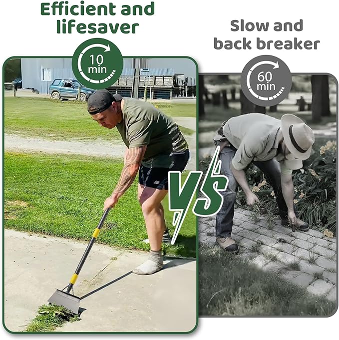 Garden Flat Shovel - Snow Ice Scraper, 60" Multifunctional Garden Cleaning Shovels, Heavy Duty Floor Scrapers Long Handle,Metal Weeding Scraper for Lawn Edging, Snow Ice Removal