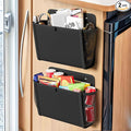 2 Pack Wall Hanging Storage Organizer, Wall Pocket Hanging Bag with Large Pockets & Sticky Adhesive Tape Wall Mounted Storage Door organizer for RV Camper Kitchen Office Black