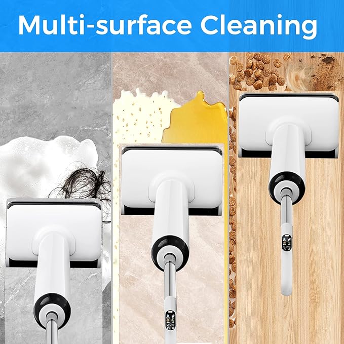 HABIUBIU Wet Dry Vacuum Cleaner, 180° Lay-Flat Cordless Vacuum Mop Combo with Edge Cleaning, All-in-One Floor Cleaner for Hard Floors, 45mins Runtime, Full-Path Self-Cleaning&185℉ Flashdry