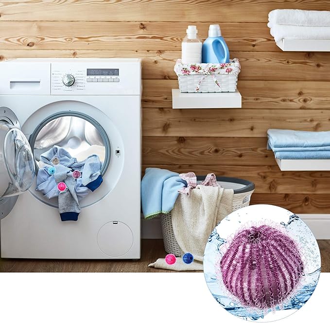 Blulu 30 Pieces Pet Hair Remover for Laundry Dryer Balls Reusable Washing Machine Hair Catcher Pet Dog Cat Catcher Lint Remover (Light Blue,Blue,Grey,Black,Purple,Rose Red)