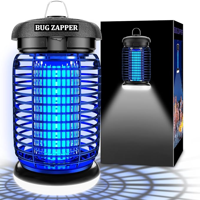 Bug Zapper Outdoor, Mosquito Zapper with LED Light, Fly Zapper Outdoor Indoor, Insect Zapper Electric Fly Traps, Plug in Mosquito Killer for Patio Yard