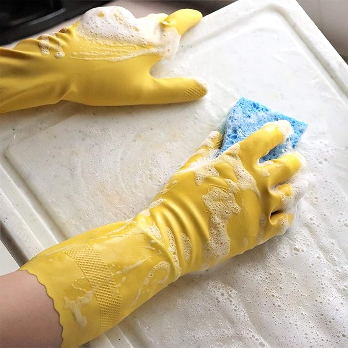 PLAYTEX PROTECTIVE_GLOVE Playtex Handsaver Reusable Rubber Gloves (Large, Pack - 3)