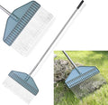 Thatch Rake 66-Inch Adjustable Handle Dethatcher Rake,17-Inch Wide Leaf Rakes, Suitable for Gardens, Yards, Lawns, Used for Cleaning Dead Grass, Thatch, Leaves, Pine Needles, Branches