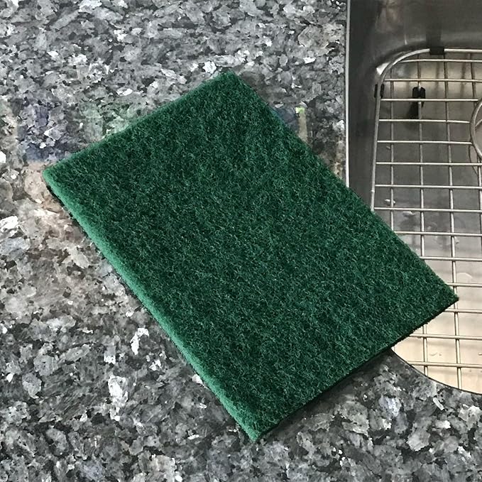Americo #90-96 Kitchen Scour Pad, Medium Duty Scouring Pads for Pots and Pans, 6" x 9", Green, 60 per case (6 Bags of 10)