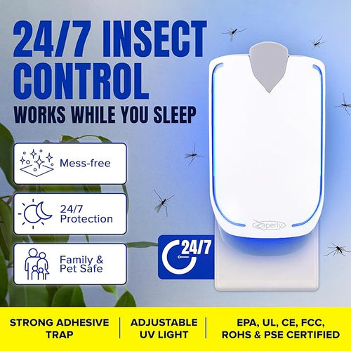 10-Pack Refill Cartridges for Fruit Fly Trap Indoors - Strong Adhesive to Capture Fruit Flies, Gnats, Houseflies, Moths, and Flying Insects