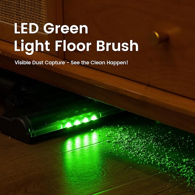 Suirviz Cordless Vacuum Cleaner, 40KPA/500W/35Mins, Green LED Light, Lightweight Stick Vacuum Self-Standing, Vacuum Cleaners for Home Handheld Vacuum for Pet Hair, Carpet, and Hard Floors, U8