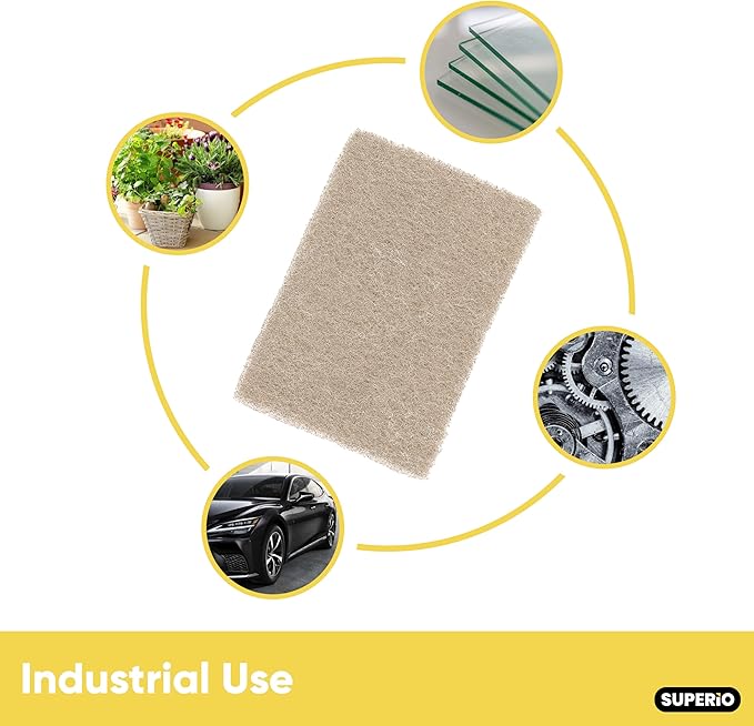 Superio Scouring Pad Pack of 24 - Non-Scratching Natural Sisal Cleaning Scrub Pads, Eco-Friendly Resuable Kitchen Scrubbing Pads