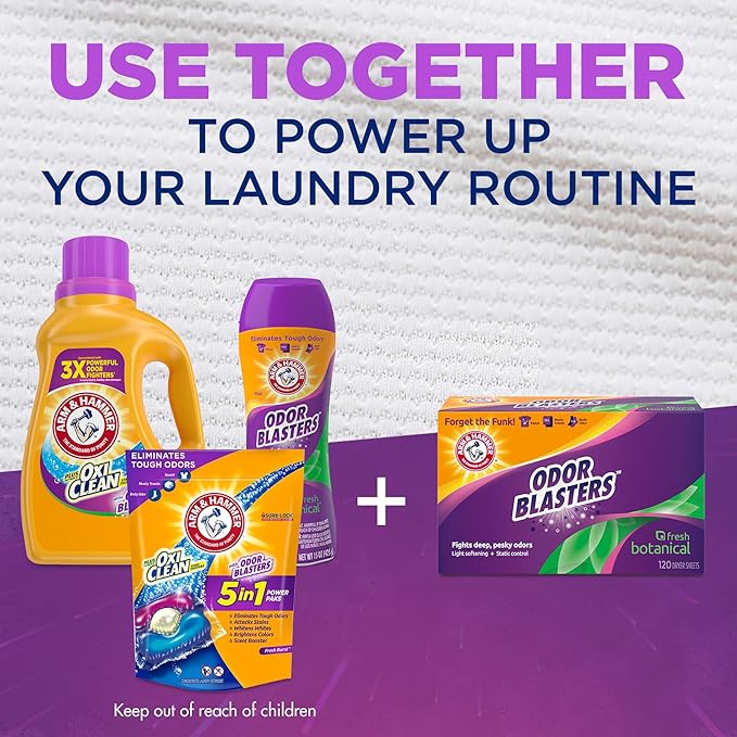 Arm & Hammer Odor Blaster Sheets Fresh Burst 80ct,(Pack of 6)