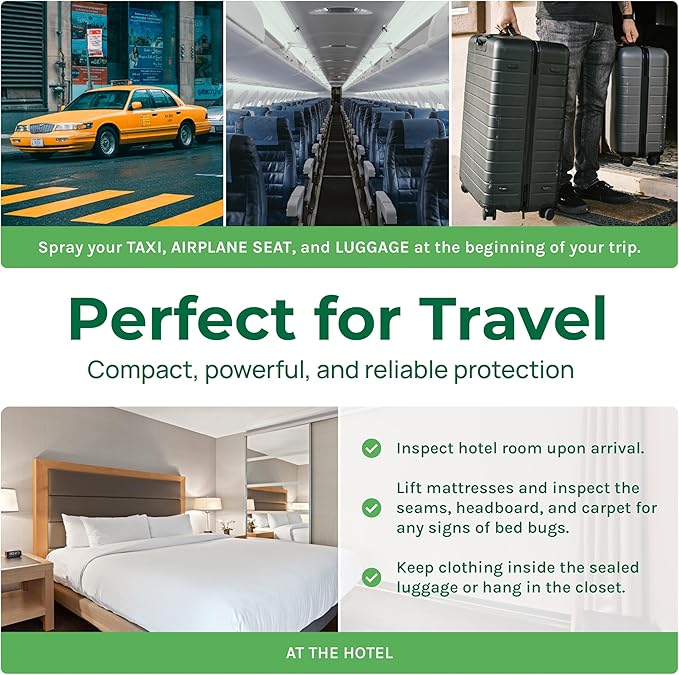 Hygea Natural Lice, Mite, and Bed Bug Natural Travel Spray - TSA Approved 3 oz Size Bottles - Child & Pet friendly - Stain & Odor Free - For Hotels, Suitcase, Backpack, Shoes - Bed Bug Spray (3 Pack)