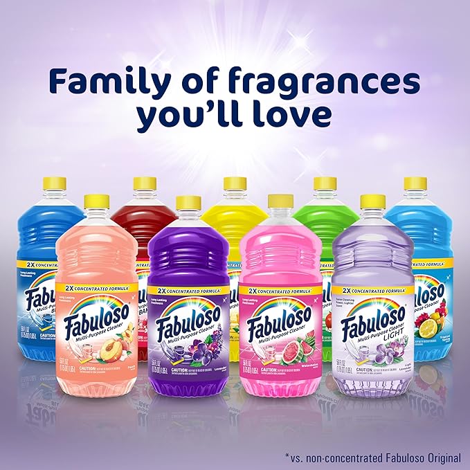 Fabuloso Multi-Purpose Cleaner, 2X Concentrated Formula, Floor Cleaner, Peach Scent, 56 fl oz