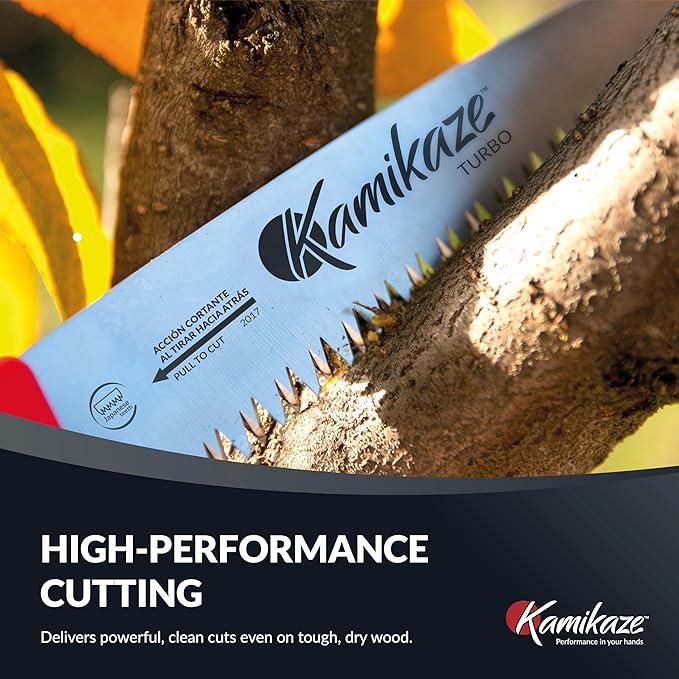 EZ Kut Kamikaze Saw Curved Blade with Scabbard - 19.3 Inch Heavy Duty Pruning - Carbon Hardened Steel Japanese Technology- Best Pruning Saw for Tree Trimming