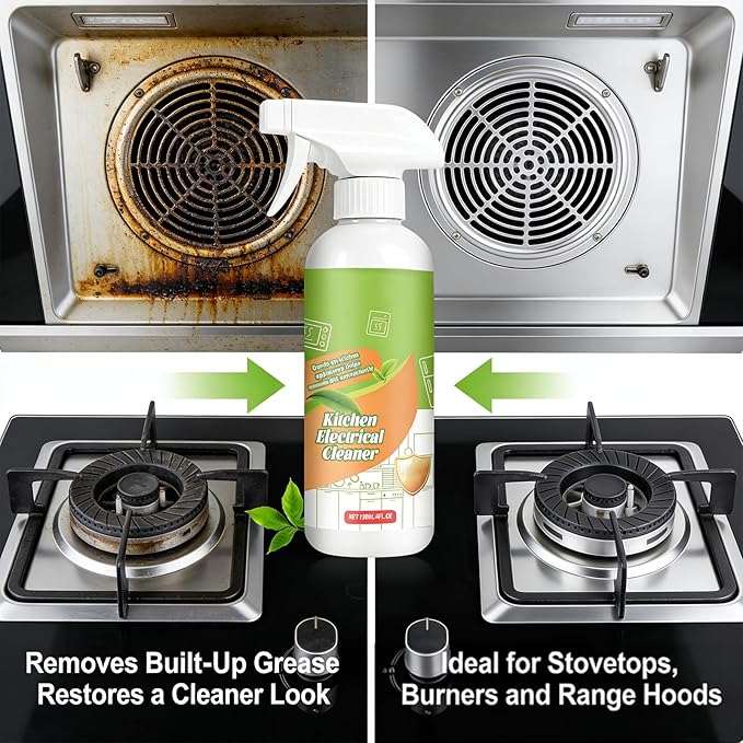 Kitchen Appliance Cleaner Spray, Fly Kitche Cleanse Spray, Electrolyzed Ion Kitchen Cleaner Spray,Multi Purpose Household and Kitchen Cleaning Spray, Clean Up Kitchens Oil Stains (2PCS)