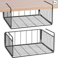 SUFAUY 2-Pack Under Shelf Basket, Under Cabinet Storage Hanging Shelf for Pantry Closet, Black