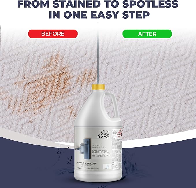 Heavy Duty Carpet Stain Remover CD 4285 - Carpet's Multi-Purpose and Powerful Liquid Solution, Though Cleaning Formula For Homeowners, Pet-owners, Offices and Many More - 1 Gallon Jug
