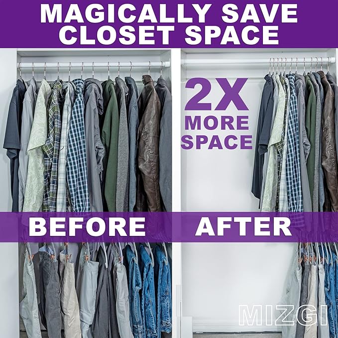 MIZGI Premium Velvet Hangers (60 Pack) Heavy Duty - Non Slip Felt Hangers - Velvet Suit Hanger Light Purple - Rose Gold Hooks,Space Saving Clothes Hanger