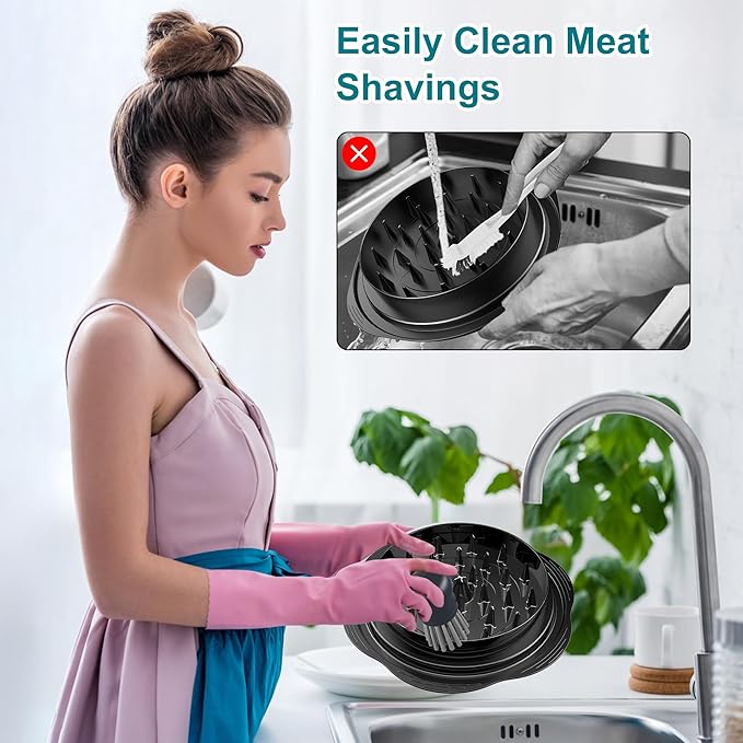 Mini Dish Brush for Cleaning Chicken Shredder, Palm Brush Dish Scrubber with Ergonomic Grip, Kitchen Brush for Washing Dishes, Pans, Pots, Sink (1, Gray)