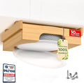 10 inch Paper Plate Dispenser Holder Bamboo Under Cabinet Vertical Rack for Kitchen Countertop Organizer Space Saver Shelf Lid Holder Counter Storage Can Dispenser Pantry Aid Caddy Estante wood
