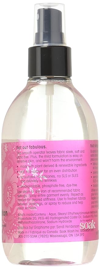 Soak Flatter Smoothing Spray Naturally-derived Wrinkle Release Spray | Starch-Free Alternative for Ironing, Quilting & Sewing | 8oz | (Celebration)