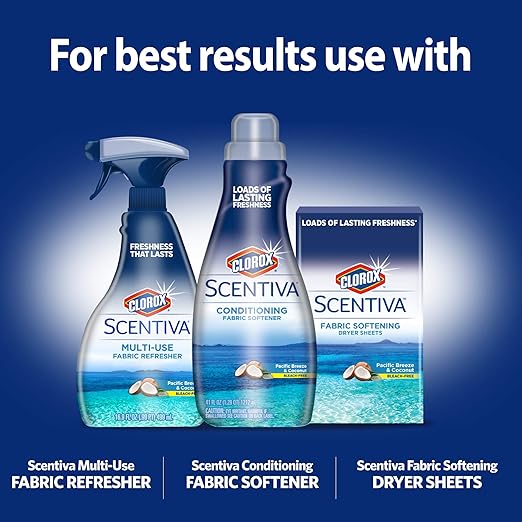 Clorox Scentiva Scent Booster Beads Laundry Freshener | Beautiful and Fresh Pacific Breeze & Coconut Scent | Easy to Use Laundry Beads Scent Booster | 9.7 Ounces (6 Pack)
