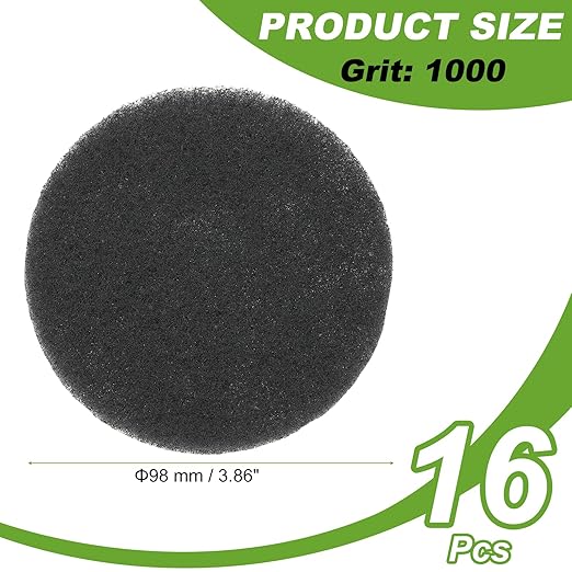 Power Scrub Pads, Scrubbing Pads 1000 Grits Scouring Discs - Fitting for (Home Kitchen Cleaning - Drill Attachment - Scrubber Replacement) 16 Pcs & 4 Inch & Gray