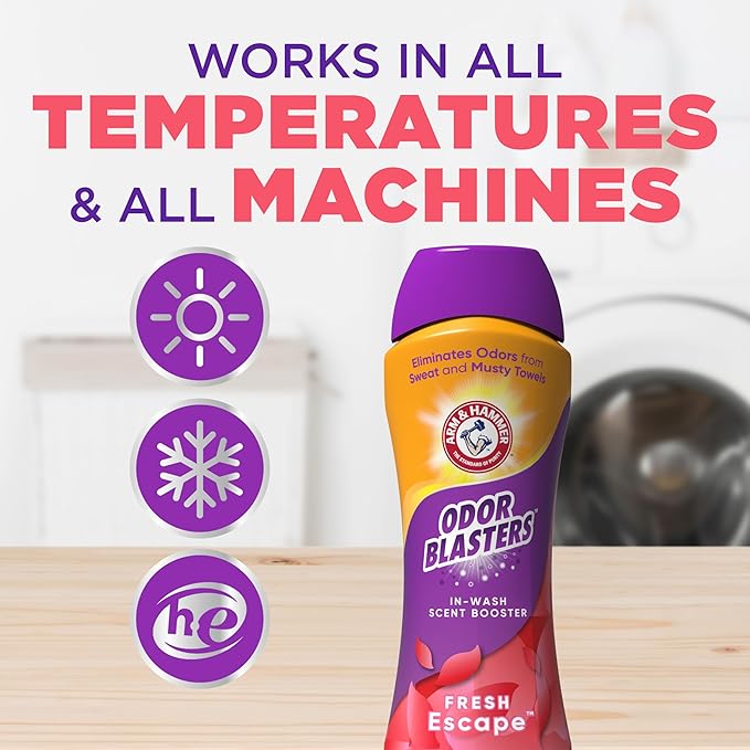 ARM & HAMMER Odor Blasters In-Wash Scent Booster, Laundry Scent Booster Fresh Escape scent, 24 Oz
