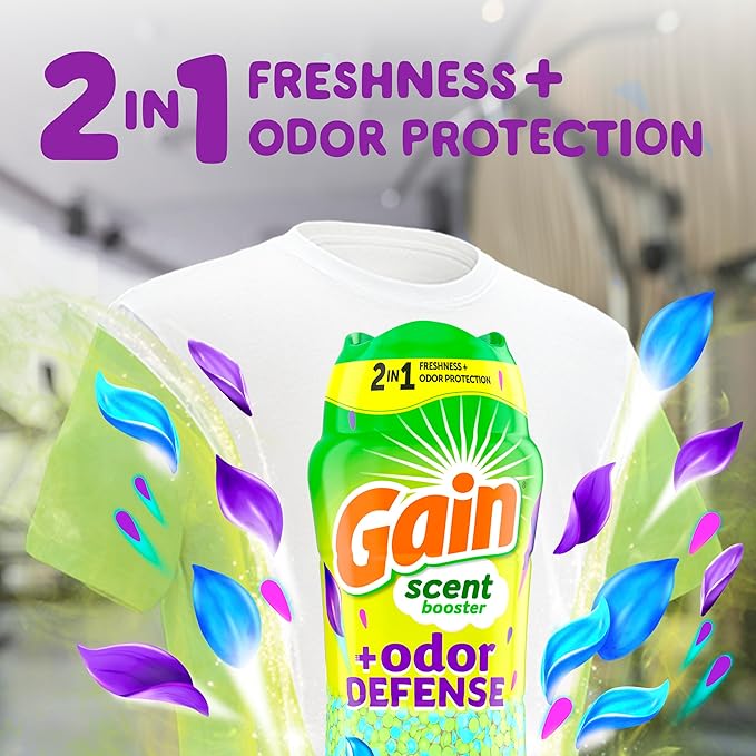 Gain Odor Defense In-wash Scent Booster, Super Fresh Blast scent, 16 OZ, 2 in 1 Freshness plus Odor Protection, laundry scent beads