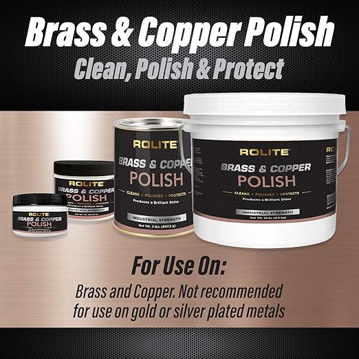 Rolite Brass Copper Polish 4.5 Oz Instant Tarnish Remover for Antiques Cookware Jewelry Marine Automotive Metal Brightener