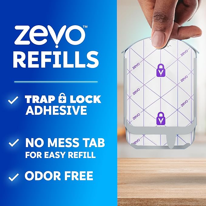 Zevo Flying Insect Trap Official Refill Cartridges - Fits Both Zevo Trap & MAX Indoor Fly Trap - Authentic Trap+Lock Technology to Catch Gnats, House & Fruit Flys (10 Official Refill Cartridges)