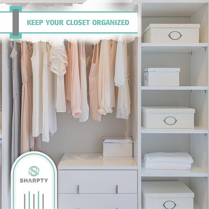 Sharpty Pant & Skirt Hangers - Closet Hangers for Shorts, Shirts, Jeans, Dresses, Slacks, Coats, Clothes, Clothing, Garments & More - Durable, Space Saving & Non-Slip, Black - 25 Pack